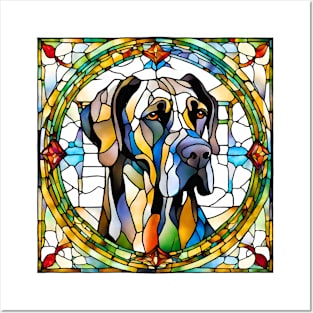 Stained Glass Great Dane Posters and Art